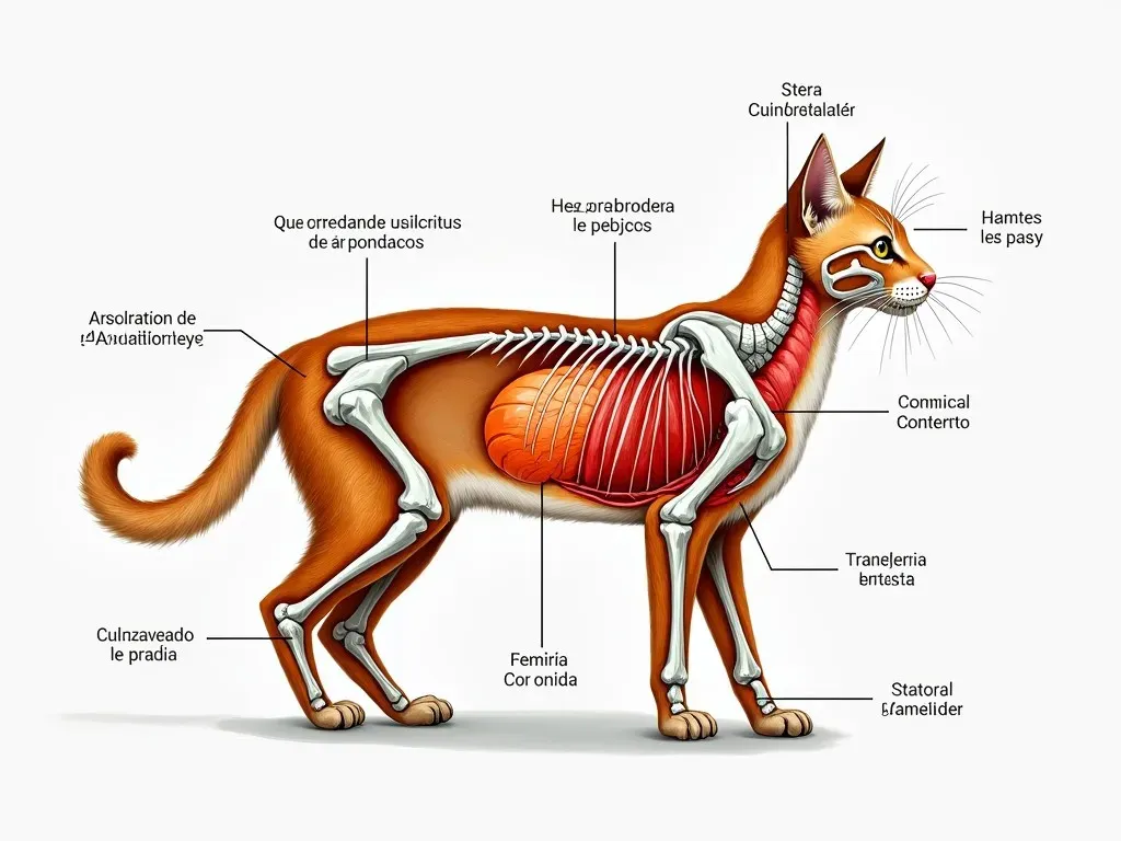 anatomía de un gato hembra