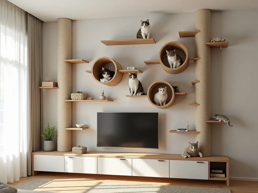 muebles para gatos pared