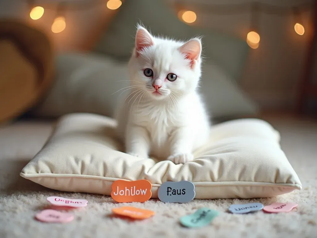 nombre para un gatito blanco